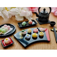 迷你仿真袖珍食玩 微縮小物日式和菓子 12分食玩